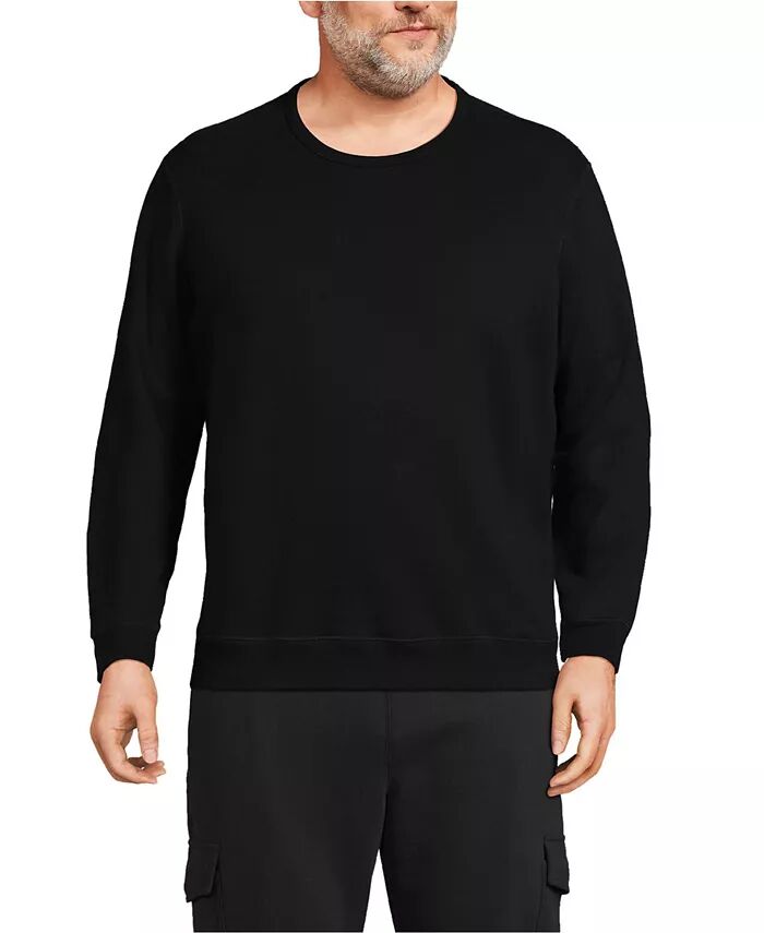 

Мужская серьезная толстовка с длинным рукавом и круглым вырезом Lands' End, черный