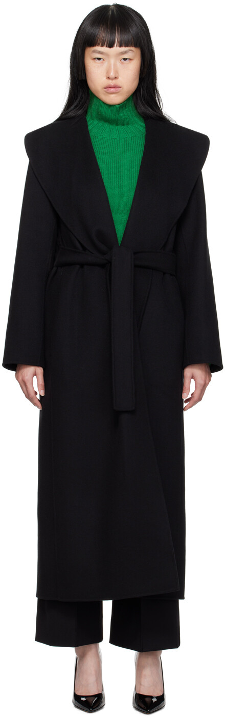 

Черное пальто-польдо S Max Mara, Черный, Черное пальто-польдо S Max Mara