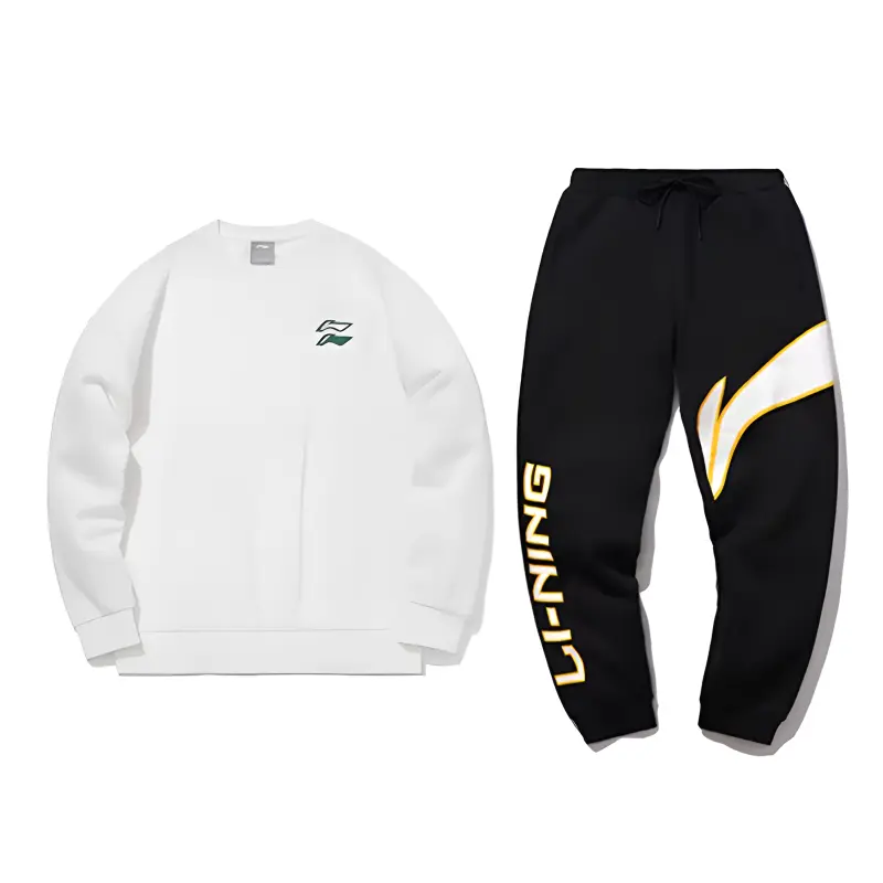 

LiNing Повседневная спортивная одежда унисекс, цвет слоновой кости + черный