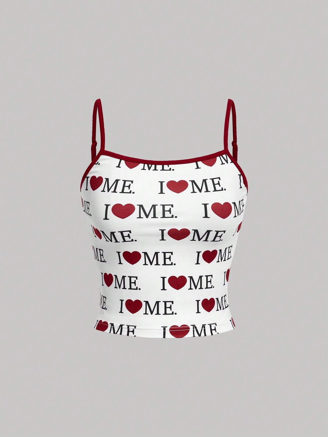 

SHEIN MOD Майка с цветными блоками в форме сердца и букв, белый цвет