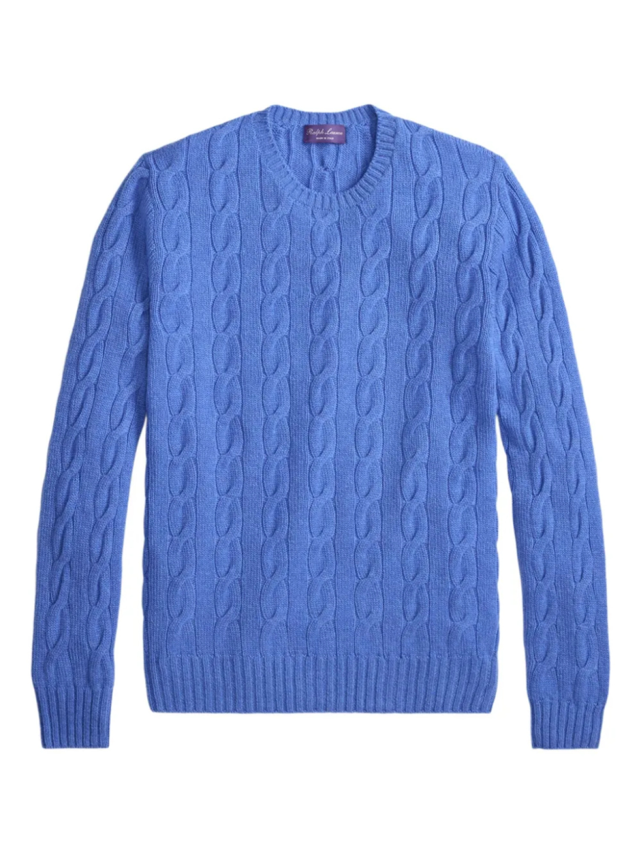 

Пуловер Ralph Lauren Purple Label с круглым вырезом и косой вязкой, синий