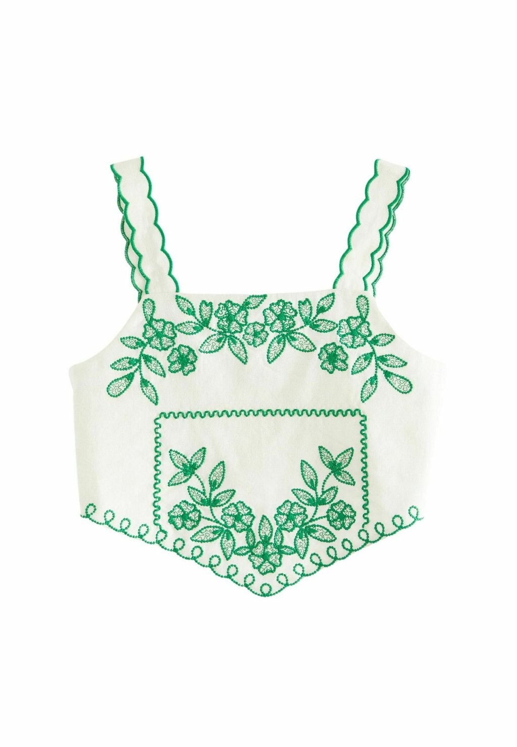 

Блуза Embroidered Cami Regular Fit Next, бело-зеленый