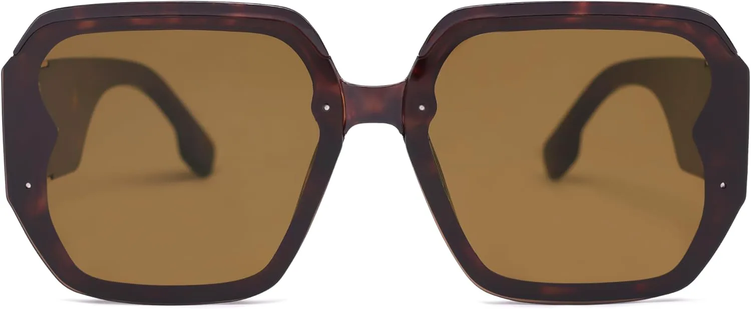 

Винтажные большие квадратные солнцезащитные очки AMOMOMA для женщин, модные большие солнцезащитные очки с защитой от УФ-излучения UV400 AM6636, Tortoise/Tea