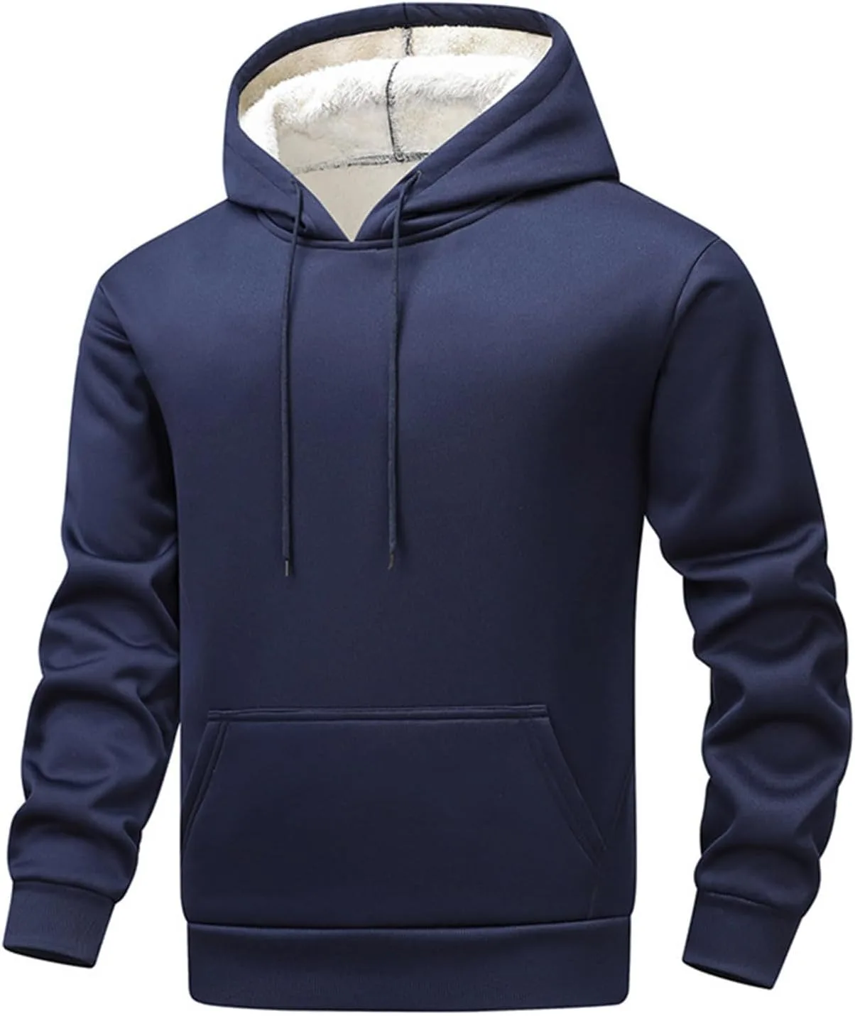 

Мужская худи с подкладкой из шерпы, теплая флисовая толстовка с капюшоном и карманом