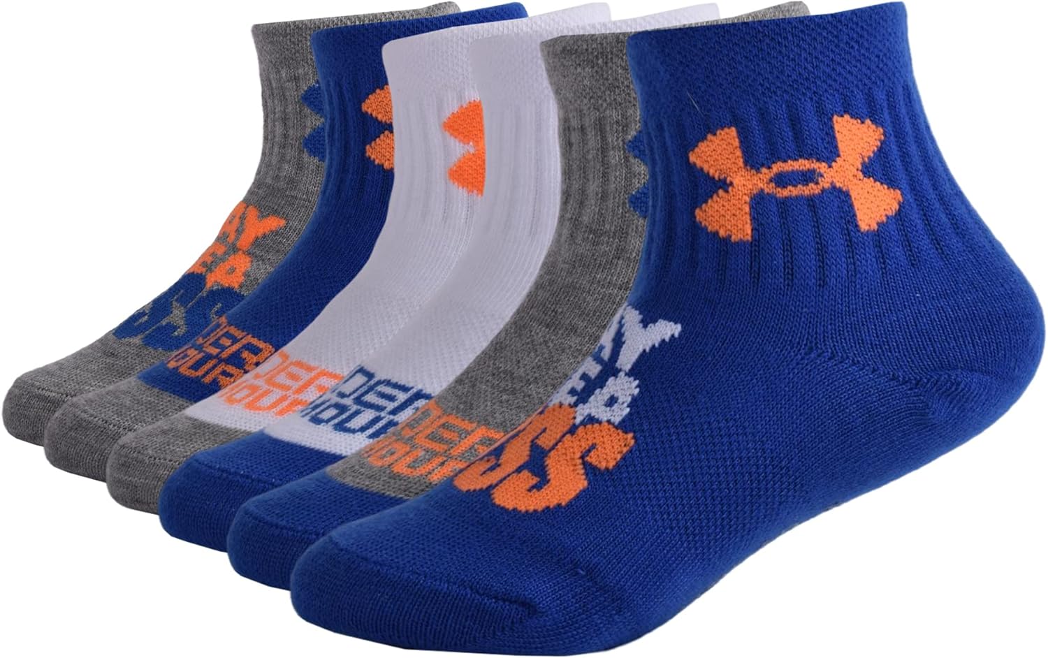 Under Armour детские носки Essential Quarter, набор, Royal Blue