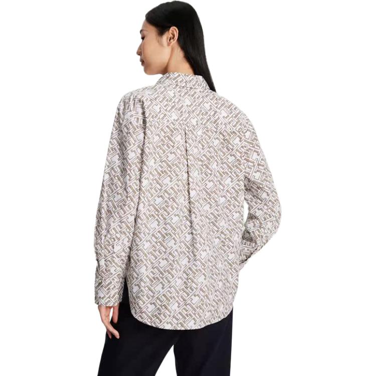 Tommy Hilfiger Женская рубашка Khaki & White Multicolor 0K4 — фото 3