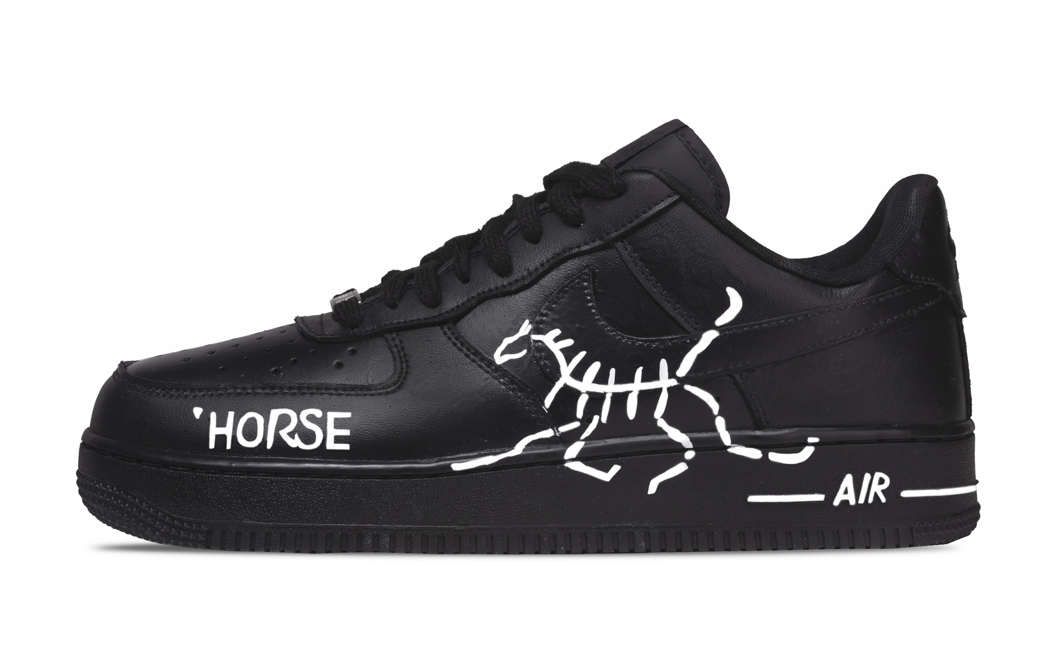

Nike Кроссовки Air Force 1 Black Horse No 1 с амортизацией, износостойкостью, регулируемой высотой и низким верхом для скейтбординга