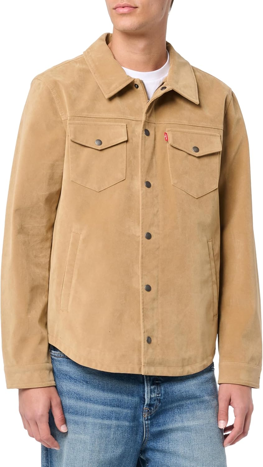 

Мужская куртка-рубашка Levi's из искусственной кожи, Vintage Faux Suede Tan