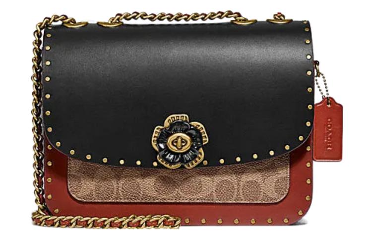 

Сумка-конверт Madison из кожи коровы и змеи, через плечо, на пояс, средний размер, женская, черно-коричневая COACH