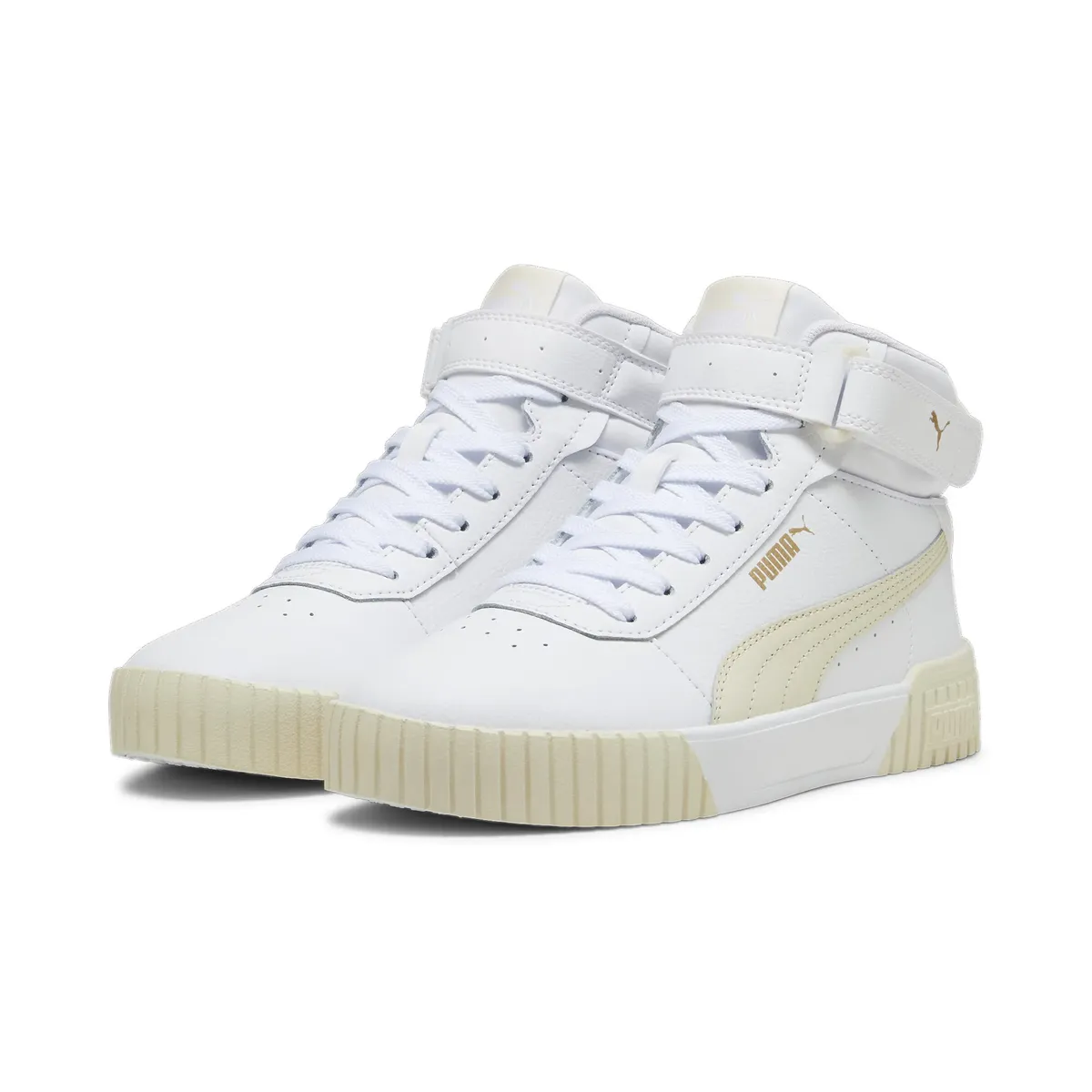 

Кроссовки PUMA "Carina 2.0 Mid Sneakers Women", цвет White Alpine Snow Gold