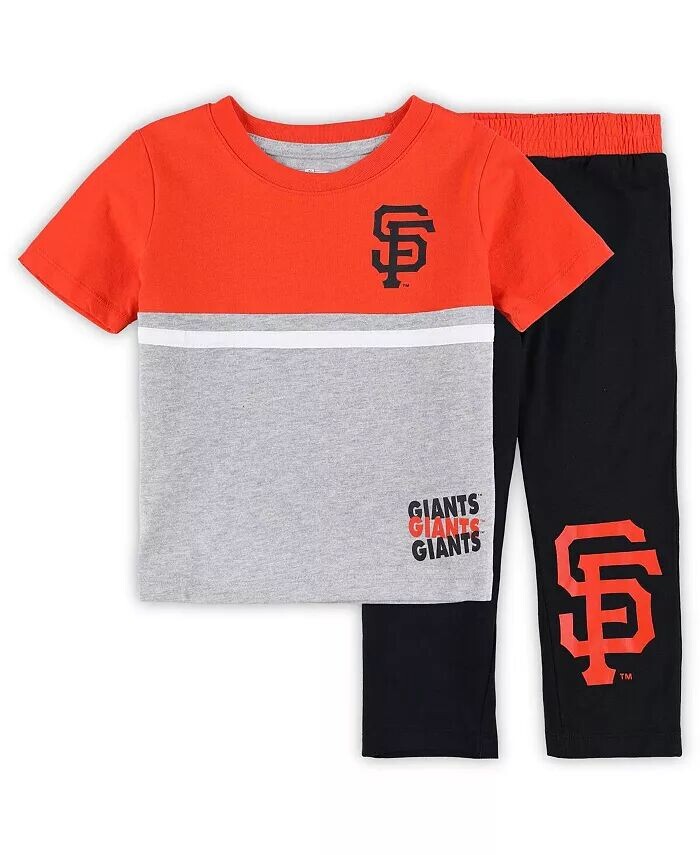 

Комплект из футболки и брюк San Francisco Giants Batters Box для мальчиков и девочек черного и оранжевого цвета Outerstuff, черный