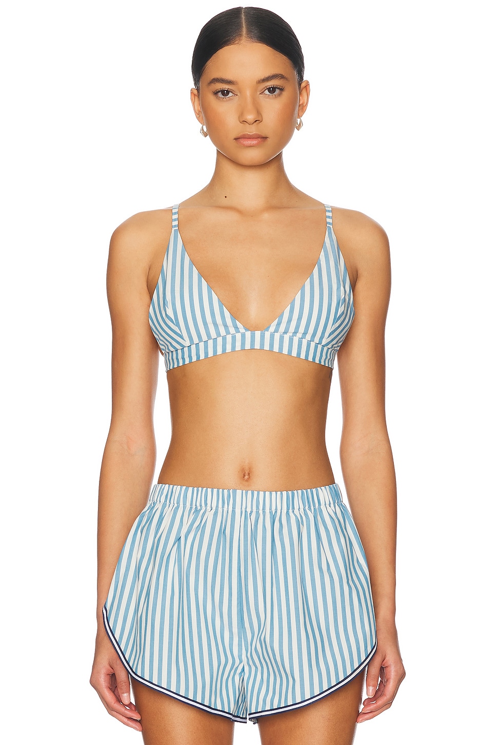 

Топ The Tessa Bralette Solid & Striped, French Blue & Brule Stripe
