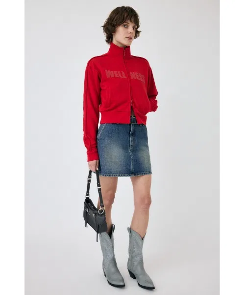 Женская джинсовая мини-юбка с поясом MOUSSY розовая — фото 3