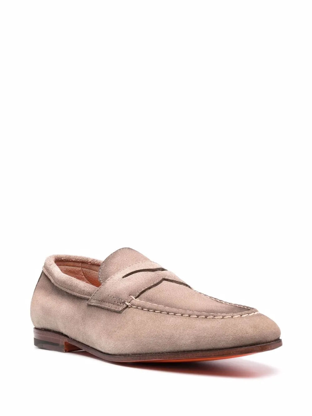 Пенни-лоферы с декоративной строчкой Santoni, нейтральный — фото 2