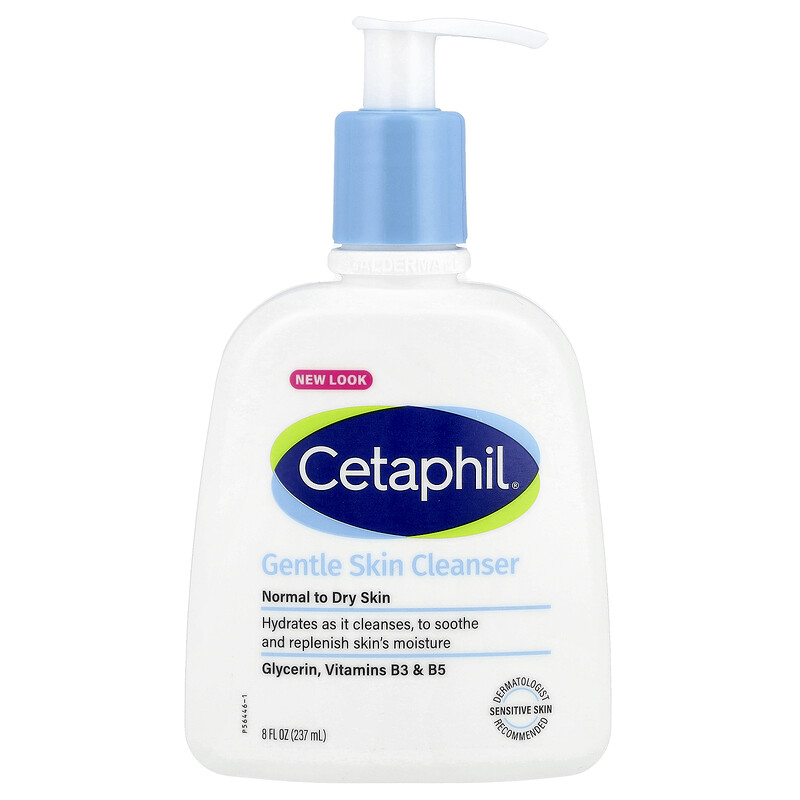 

Cetaphil, Мягкое очищающее средство, для нормальной и сухой кожи, без отдушек, 237 мл (8 жидк. Унций)