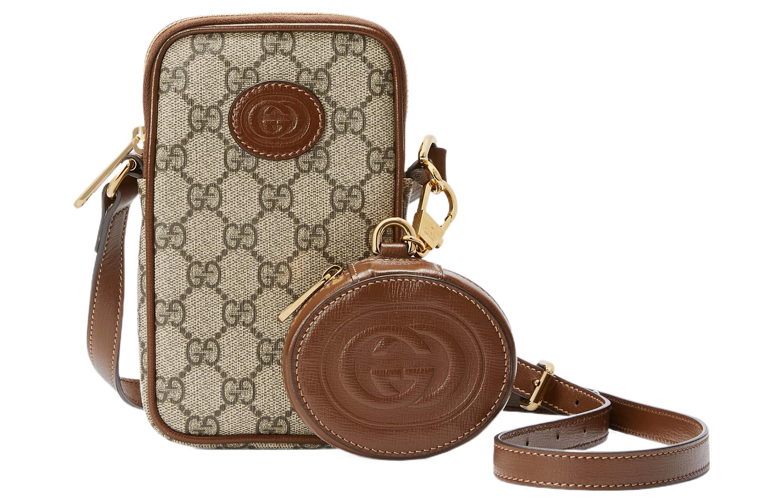 

Сумка через плечо из холста и кожи, мини-сумка унисекс GUCCI