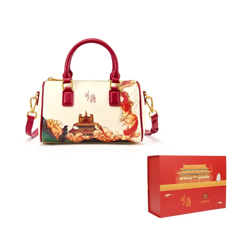 

LOLLiPOPS Кожаная сумка Бостон через плечо кроссбоди женская классическая вермильон красный ланнайт черный, Vermilion Red