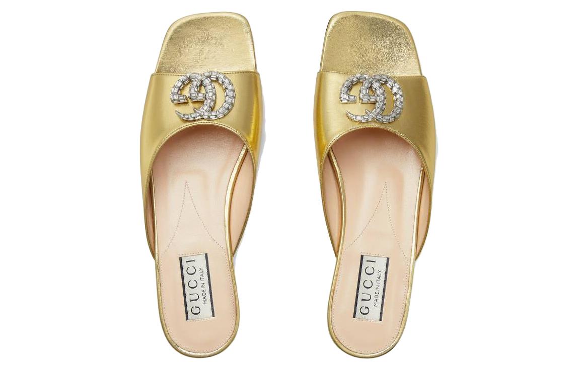 GUCCI Сланцы Harlow Slide женские Gold — фото 4