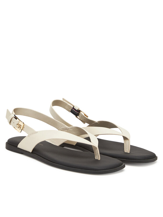 Сандалии Color Block Thong Flat Sandal FW0FW08883 Tommy Hilfiger, экрю — фото 2