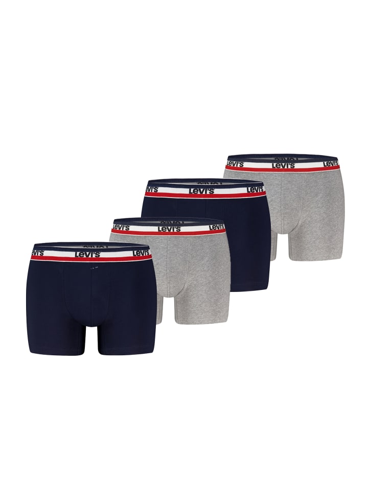 

Levi´s Боксерские шорты LEVIS MEN REPEAT SPW LOGO BOXER BRIEF 4P в темно-синем/сером меланже