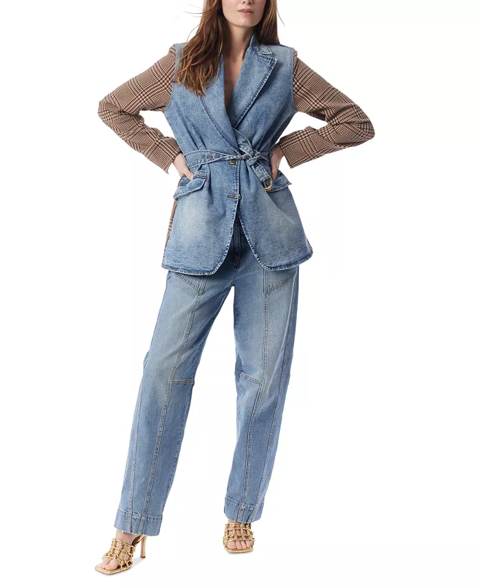 

Женский комбинированный блейзер Everly с поясом Dee Ocleppo, синий