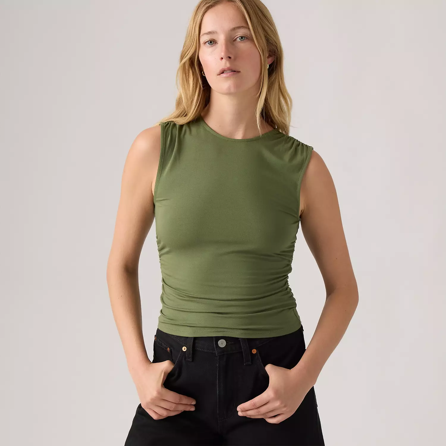 

Топ с хрустальными сборками Levi's, цвет True Red