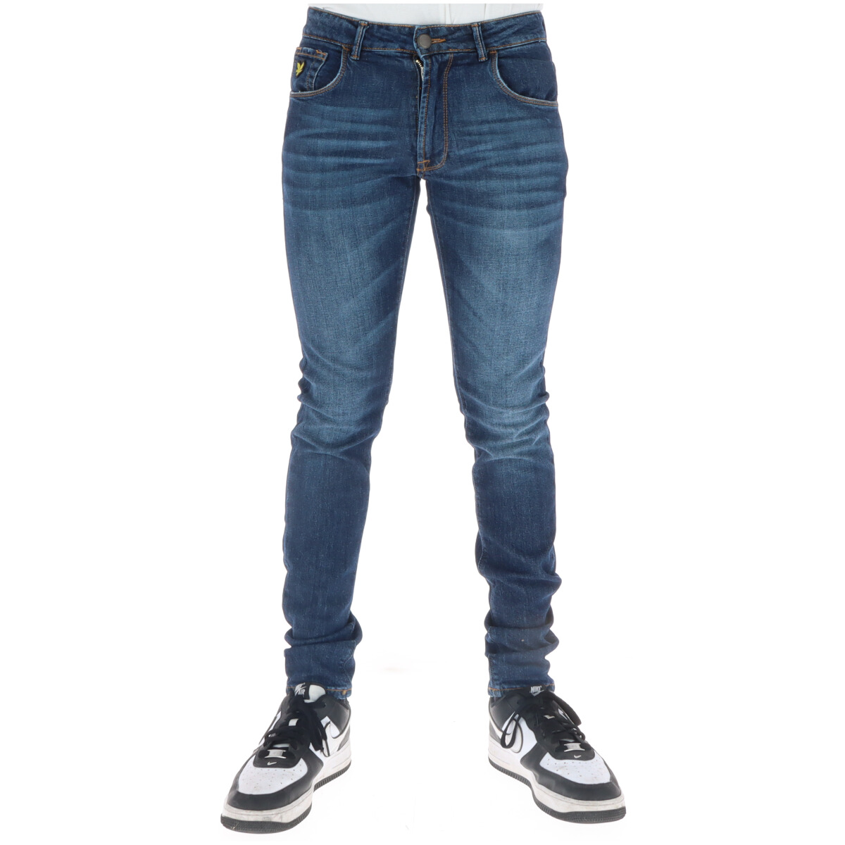

Джинсы Lyle & Scott облегающие с эффектом потертости, синий