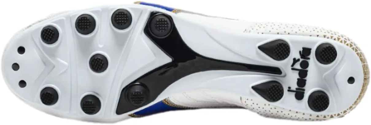 Бутсы Diadora Brasil Italy OG LT+ MDPU для твердого поля, белый/синий/золотой