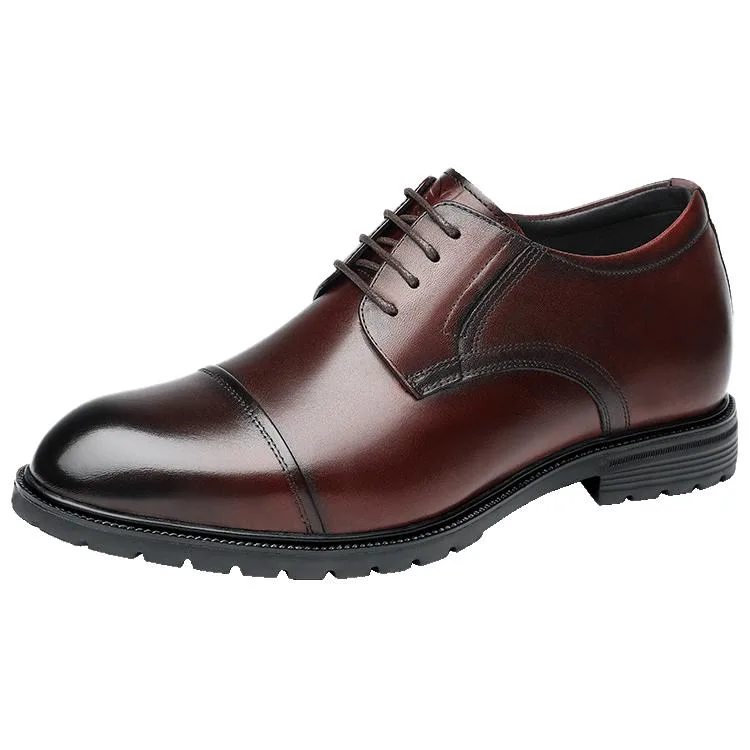 Повседневные кожаные туфли мужские low top Playboy, HH-WHS21S01 Brown Height-Increasing