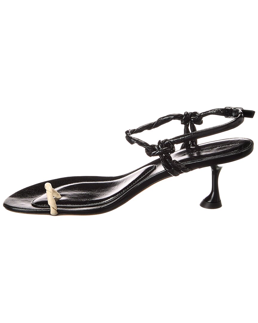 Proenza Schouler Tee Toe Leather Sandal, черный — фото 2