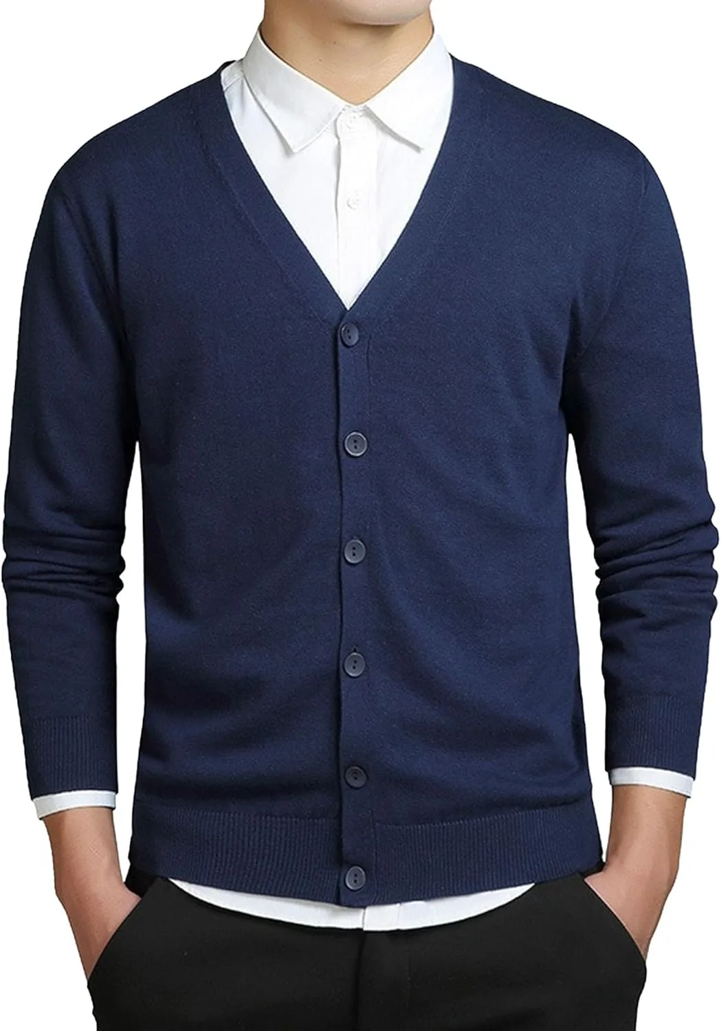 

Мужской кардиган V-образный вырез Slim Fit