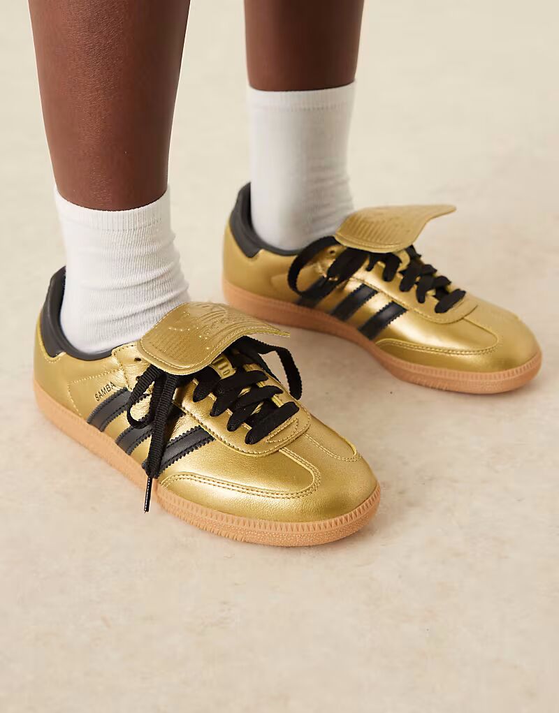 Adidas Originals - Samba LT - Кроссовки в металлическом золотом и черном цвете — фото 4