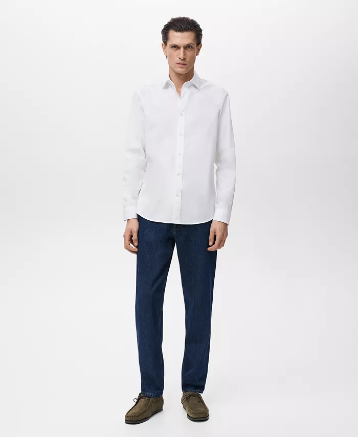 

Мужская рубашка Regular-Fit из хлопка Mango, загар/бежевый