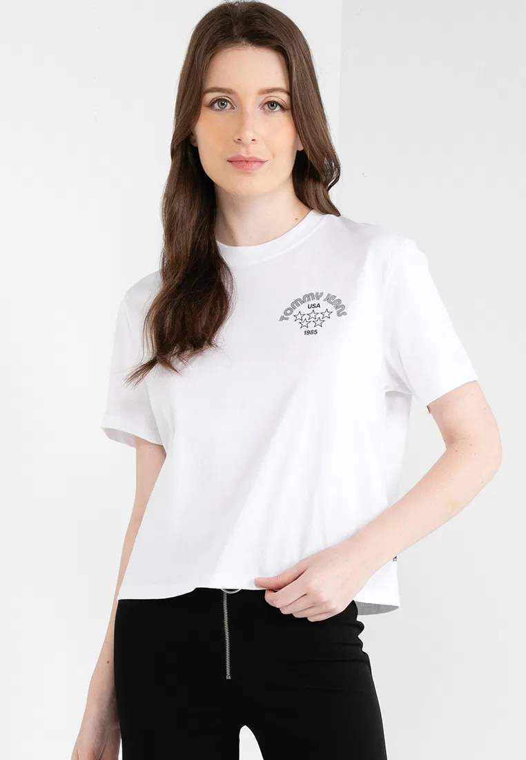 Футболка, ретро-спорт, Boxy Retro Sport 2 Tee, Tommy Jeans Tommy Hilfiger, белый — фото 2