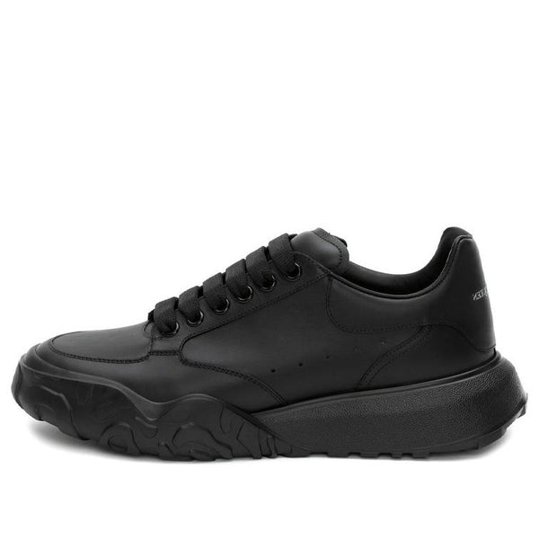 

Кроссовки oversized court trainer 'black leather' Alexander Mcqueen, черный