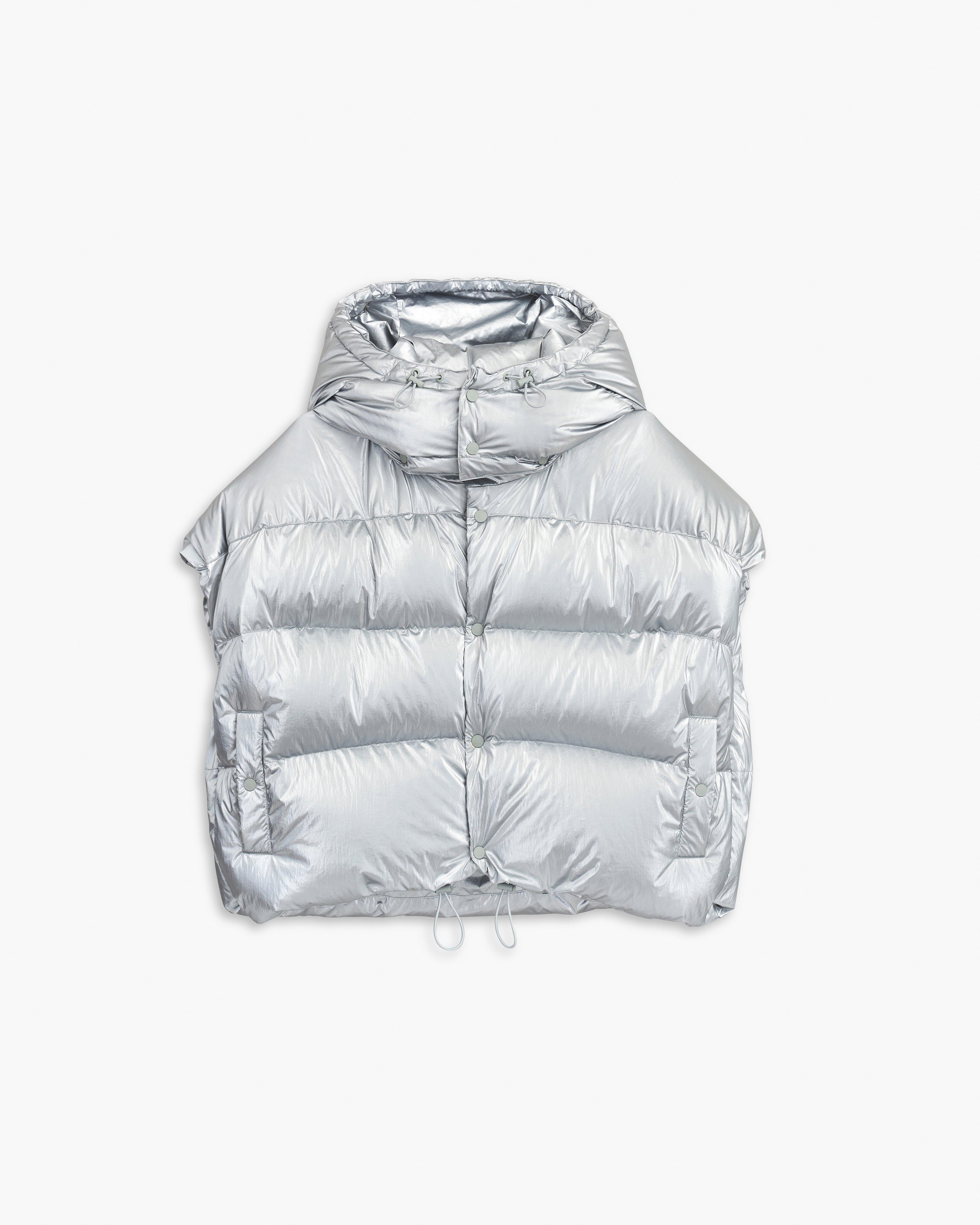 

Жилет-пуховик с капюшоном Marc Jacobs, серебряный