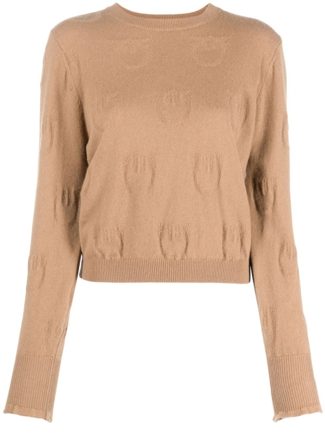 

PINKO кашемировый топ с тисненым логотипом, коричневый