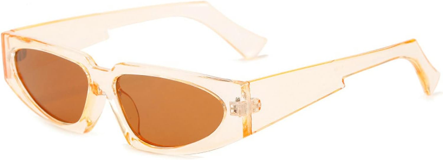 

Солнцезащитные очки в стиле хип-хоп/диско, яркие цвета, винтажный ретро-стиль, треугольная узкая оправа, простые солнцезащитные очки для мужчин и женщин COTIA, Champagne