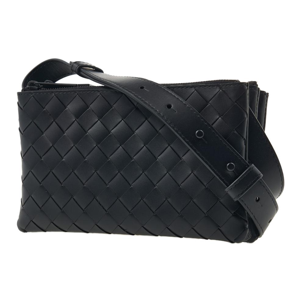 Bottega Veneta Женская черная сумка через плечо из телячьей кожи — фото 3