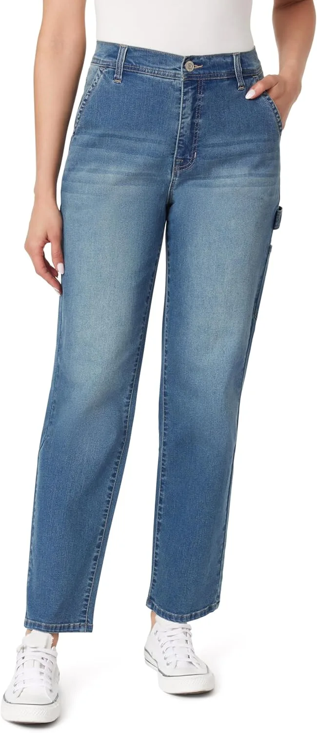 

Angels Forever Young Women's Tomboy Straight High-Rise Jeans