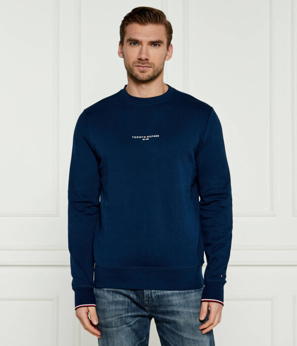 

Толстовка мужская Tommy Hilfiger хлопковая с надписью, синий
