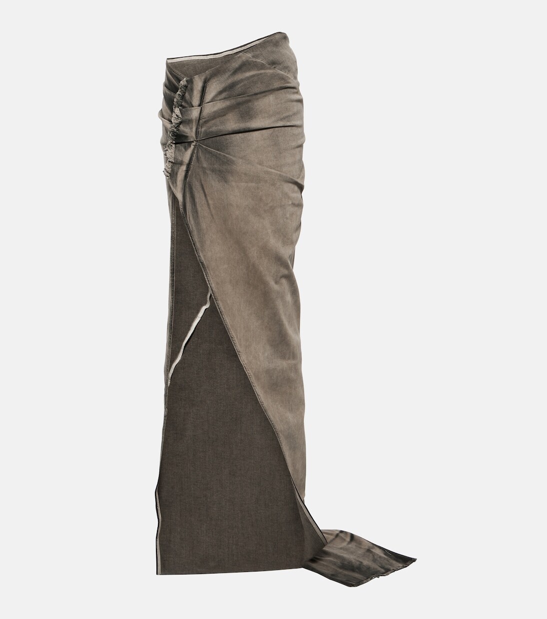 

Джинсовая юбка макси drkshdw edfu Rick Owens, серый
