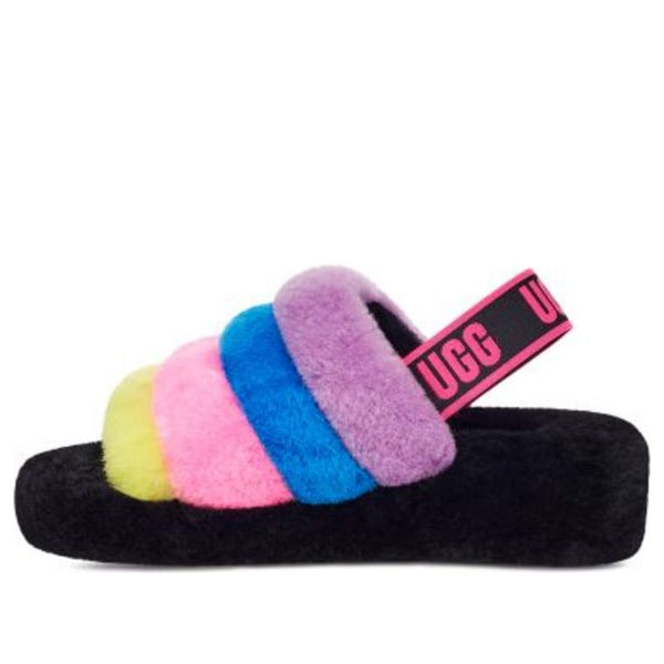 Сандалии fluff yeah slide 'black taffy pink multi' Ugg, черный
