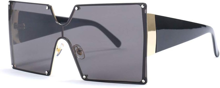 

Большие солнцезащитные очки для женщин, без оправы, цельные солнцезащитные очки с градиентным переходом, роскошные очки в стиле ретро и винтаж для мужчин TKKTLLT, Black