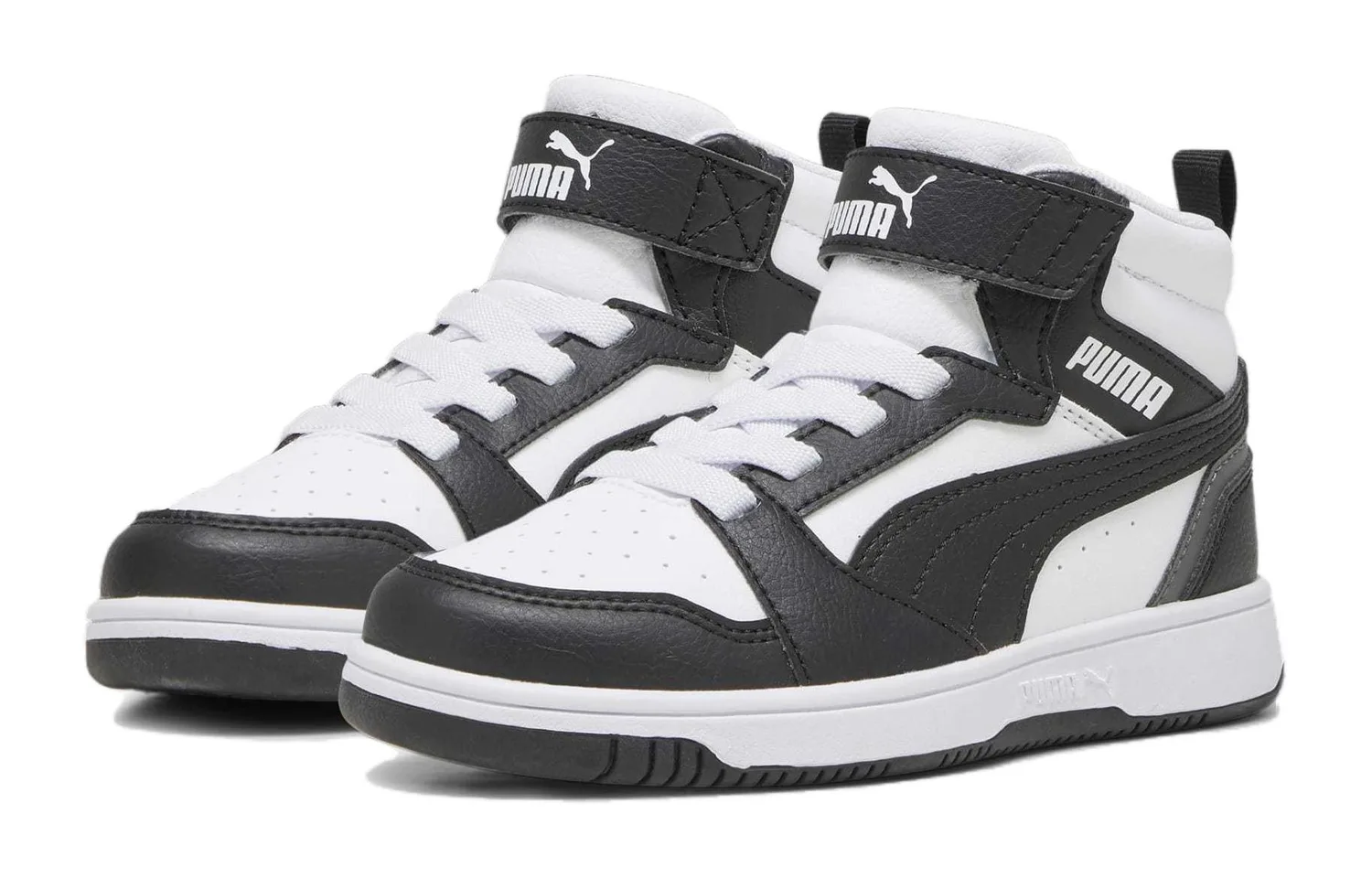 PUMA Кроссовки для скейтбординга mid top детские REBOUND черно-белые — фото 4