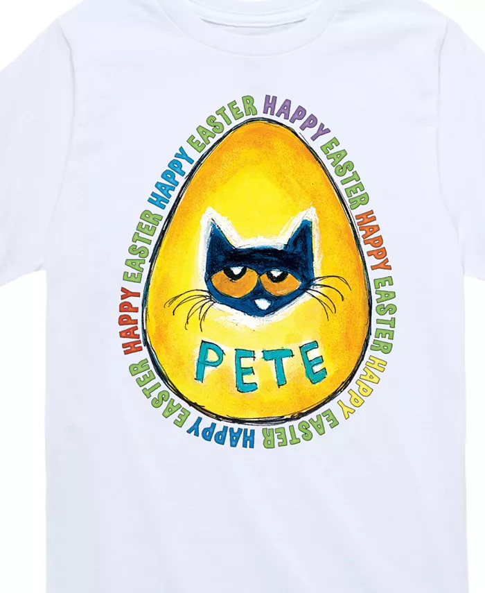 Футболка с пасхальным принтом для малышей и мальчиков Pete the Cat, белый — фото 3