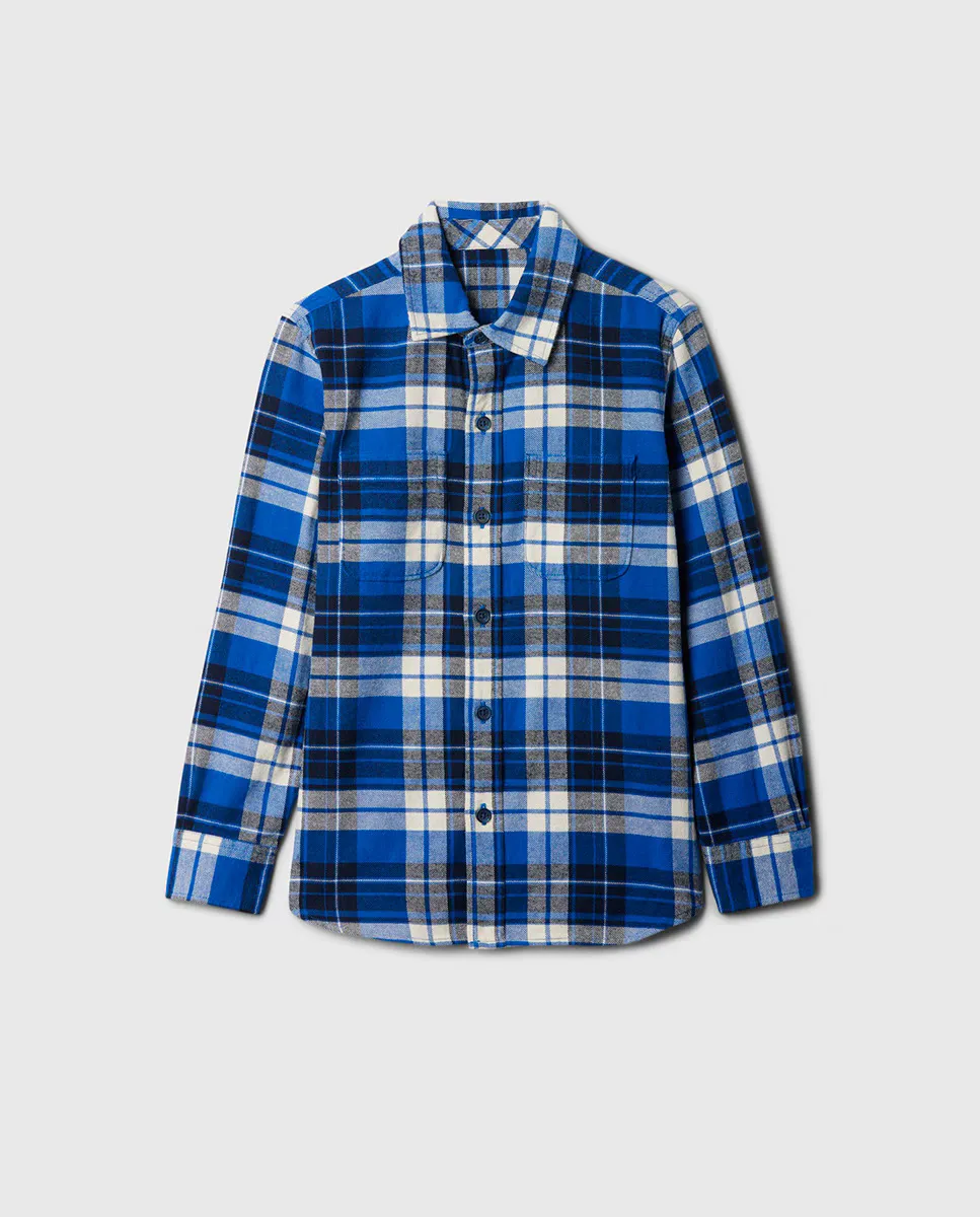 

Рубашка для мальчика с длинными рукавами и манжетами на пуговицах Gap, синий