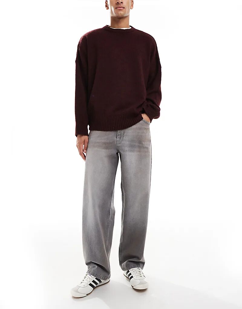 

Джинсы ASOS DESIGN свободного кроя прямого кроя с эластичным кроем серого цвета