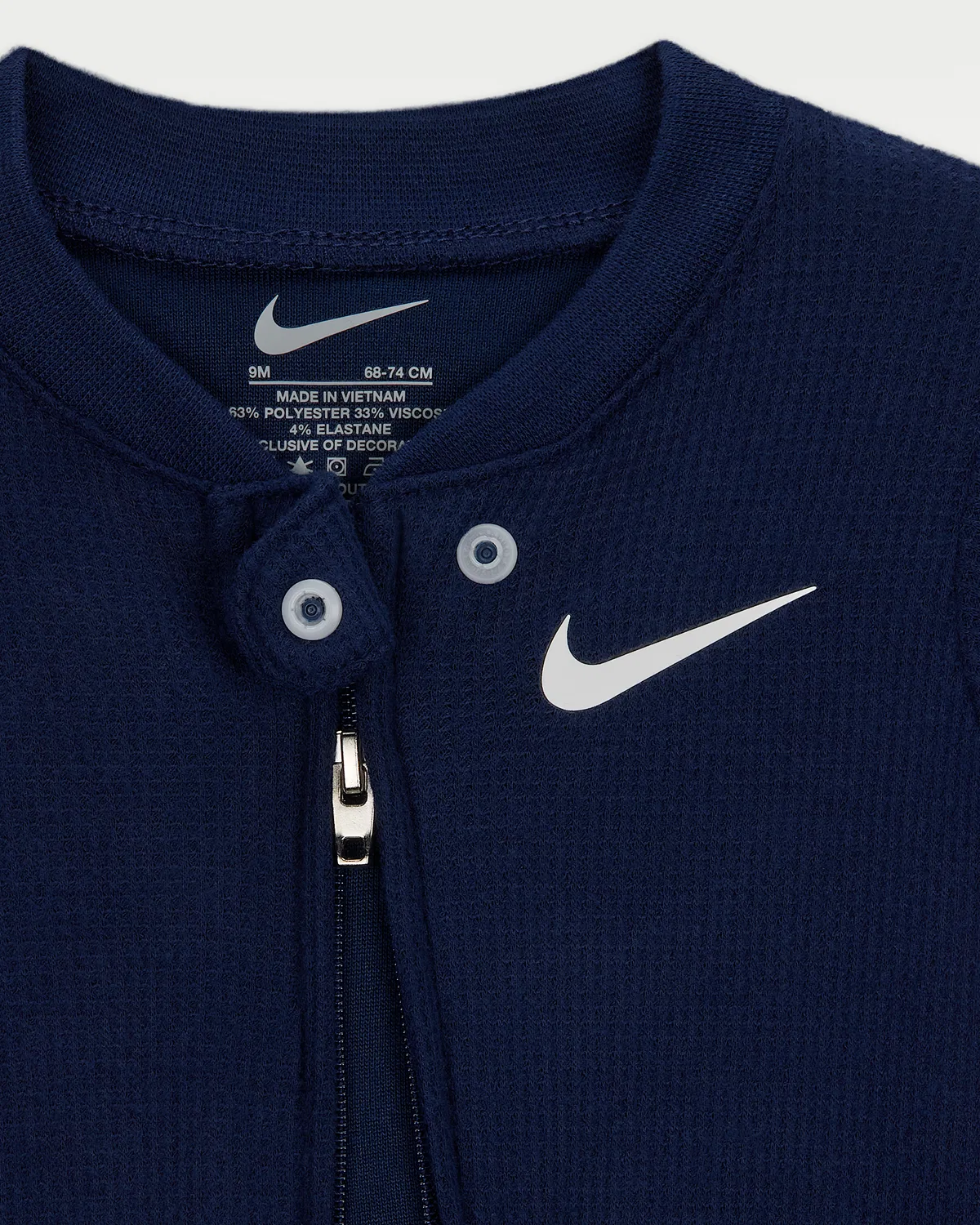 Baby Viscose Waffle Knit Footed Coverall Nike, Midnight Navy — фото 3