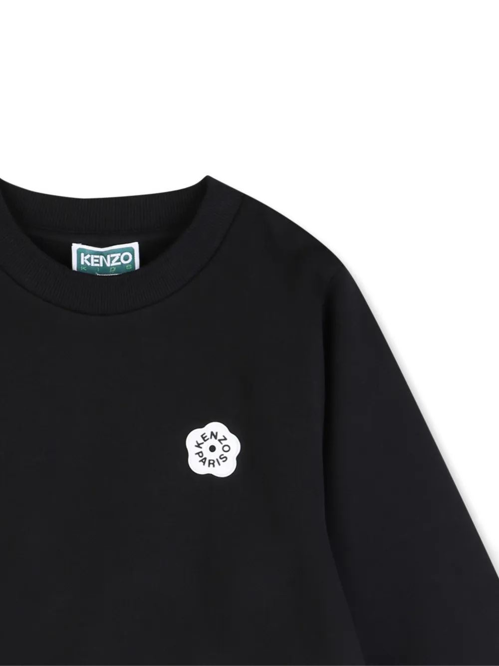 Свитшот с цветочными аппликациями Kenzo Kids, черный — фото 3